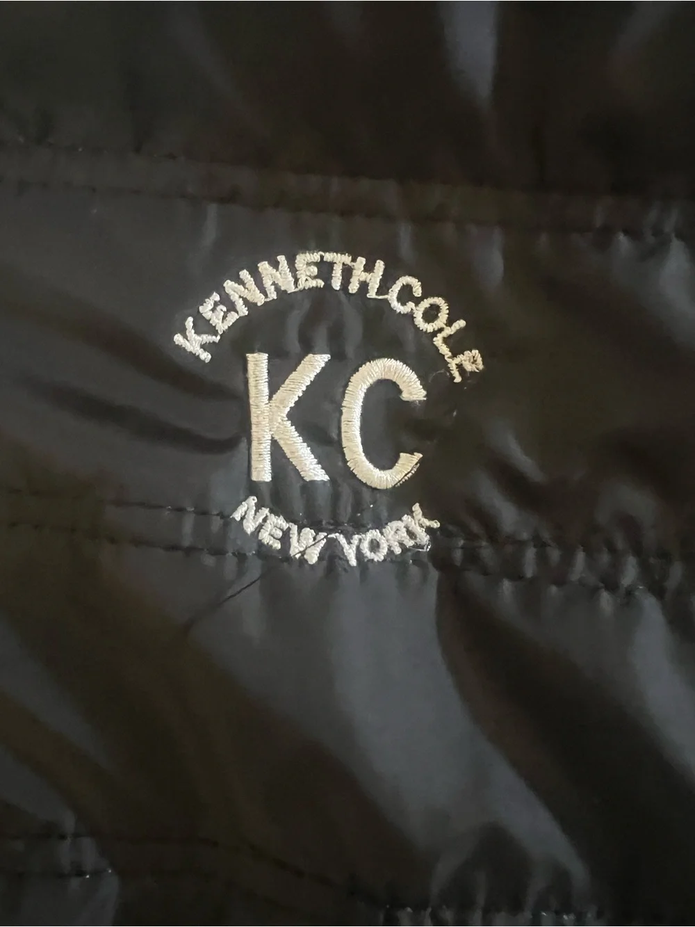 Kenneth Cole New York Kids Mixed Media Quilted Puffer Hoodie Jacket Black Grey S